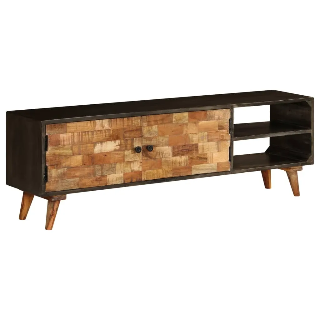 Meuble TV pour salon moderne - Support 140 cm bois de manguier robuste