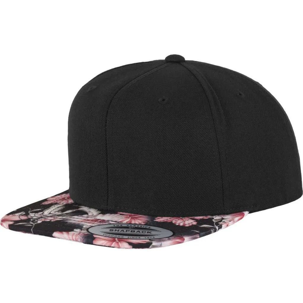 FLEXFIT 6089F | Cappello / Berretto / Beanie / Cappello - Colore: Nero/Rosso (Floreale) - Taglia: Unica