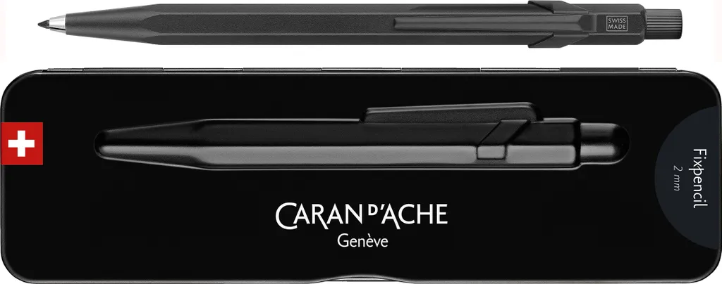 Caran d'Ache Fixpencil Black Code 22496 noir mat avec taille-mine