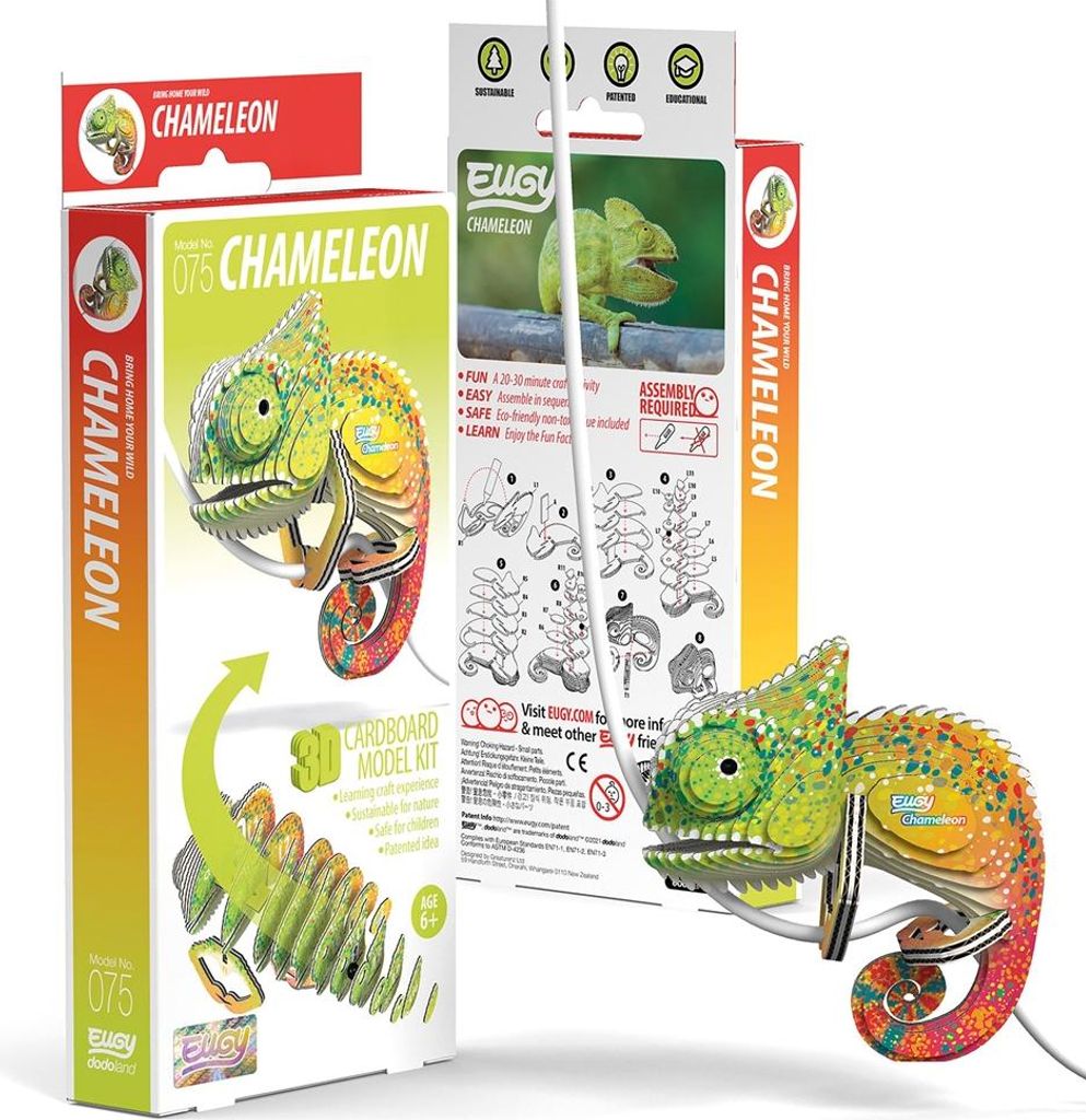 EUGY - 3D Bastelset Chamäleon Produktbild 