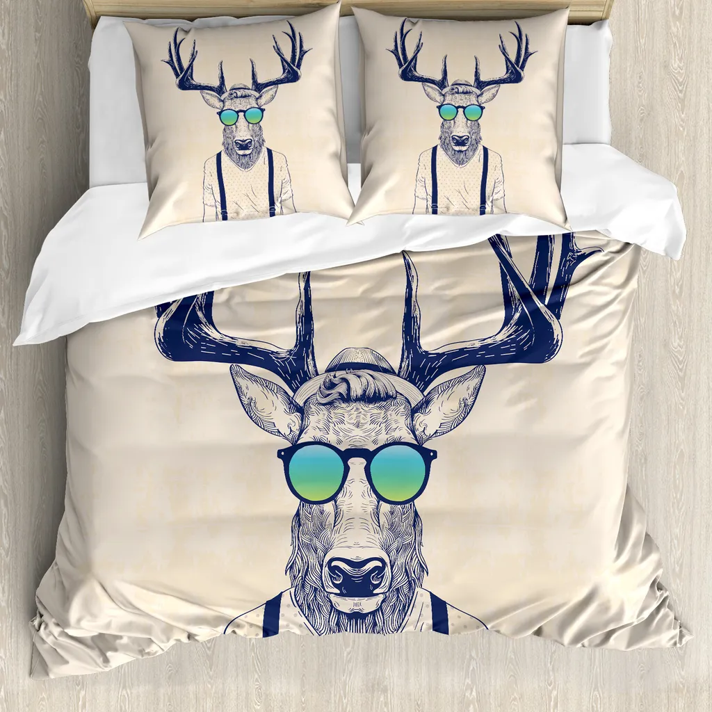 Set Copripiumino ABAKUHAUS Cervo 155x220 - Alta Qualità Antiacaro