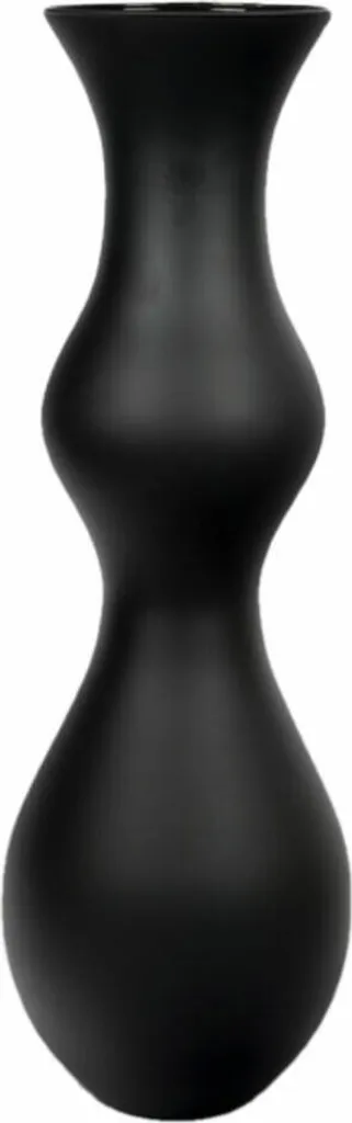 Grand Vase Décoratif de Sol Noir Mat 70cm en Verre Recyclé Ecoglass
