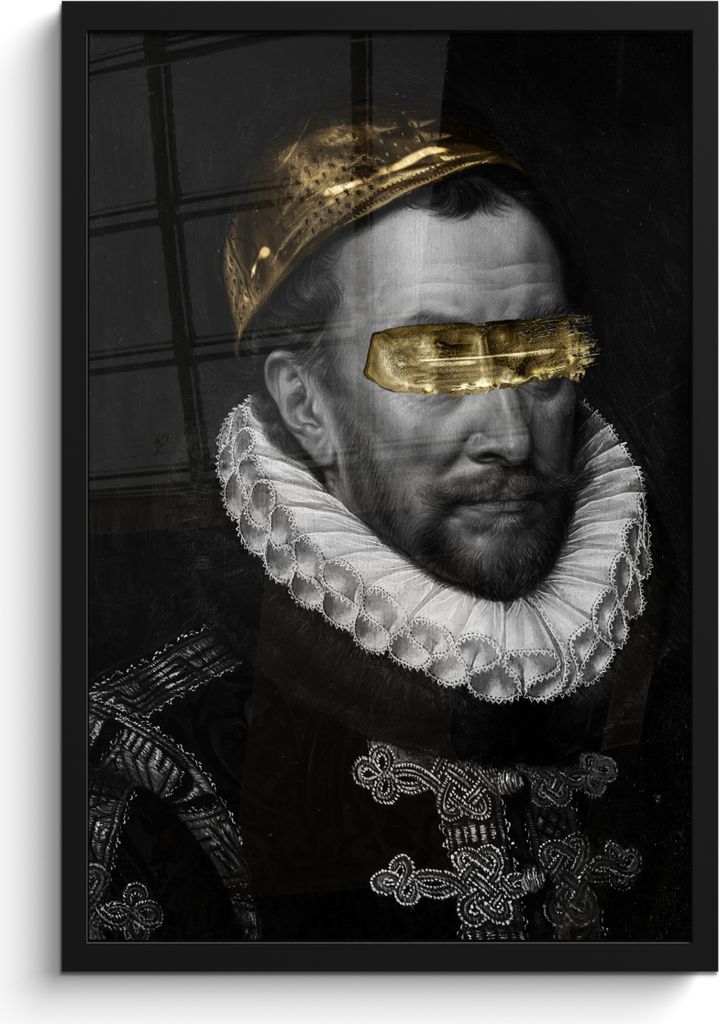 MuchoWow MuchoWow Gerahmtes Poster Wilhelm von Oranien - Adriaen Thomasz - Schwarz - Weiß 40x60 cm - Poster mit zchwarzem Bilderrahmen - Papie...