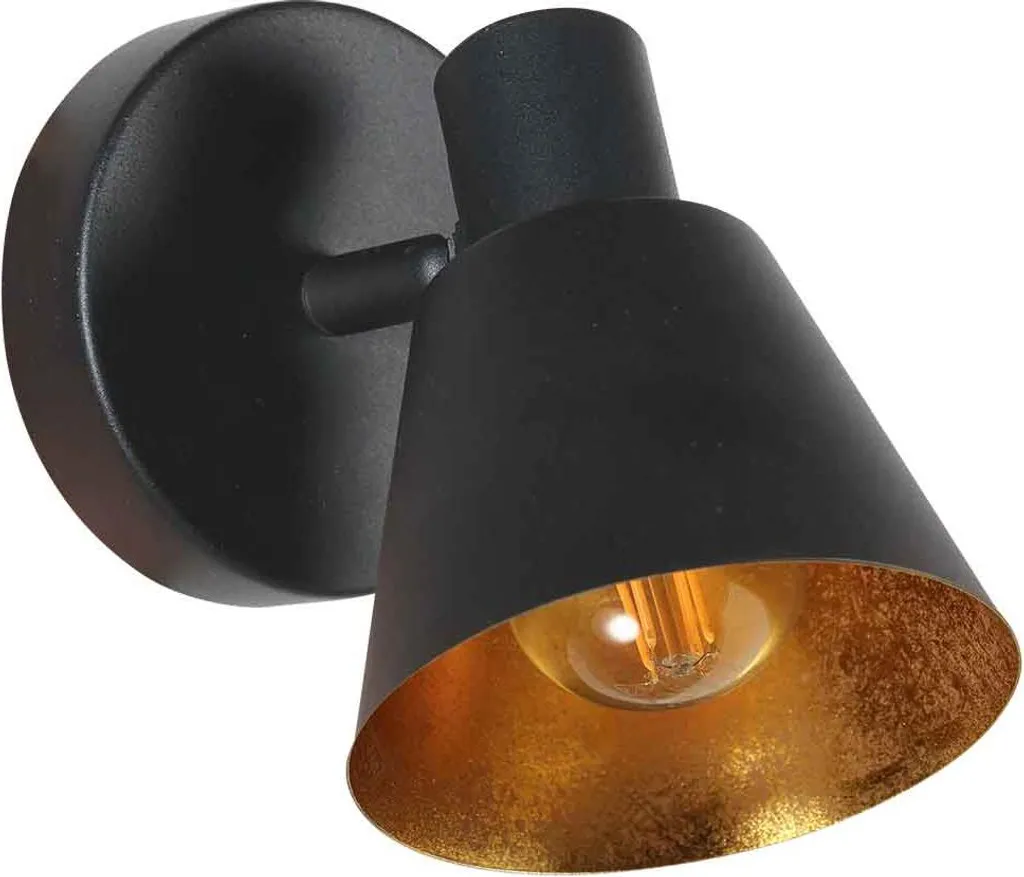 Lampe de lit orientable Mexlite Oeroe en métal noir avec douille E14