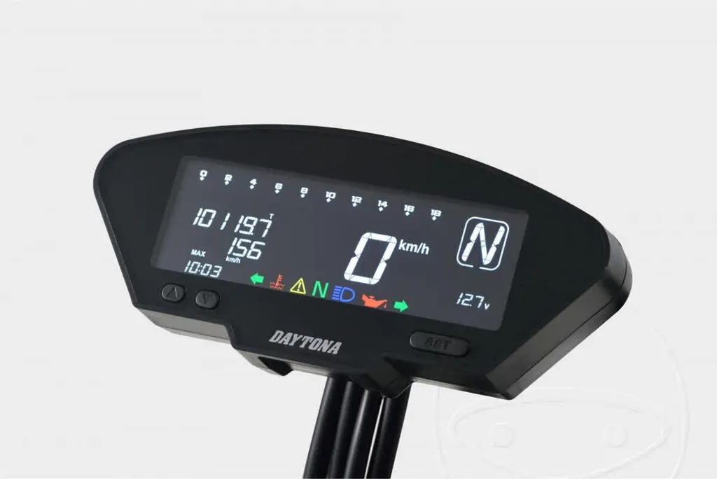 Compteur de vitesse multifonctionnel DAYTONA noir pour moto custom