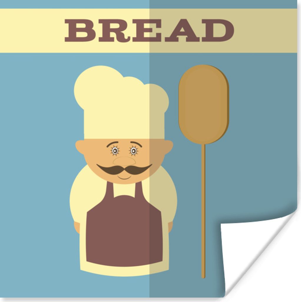 MuchoWow Poster Brot - Bäcker - Jahrgang 75x75 cm - Wand Dekoration