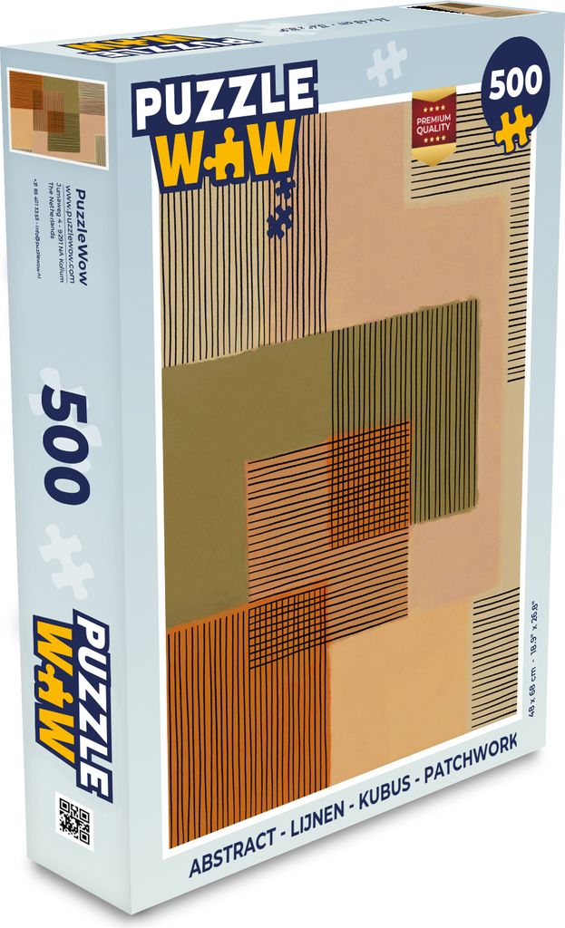 MuchoWow Puzzle 500 Teile Abstrakt - Linien - Würfel - Patchwork - Denken - Spiel - Toy