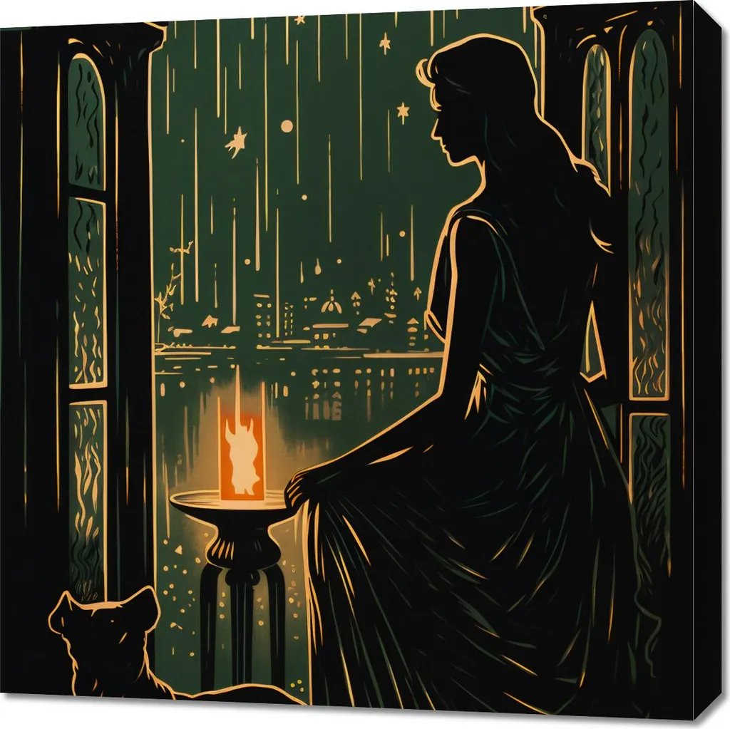 Tableau pour Chambre et Salon Murmures nocturnes 70x70 cm - Ambiance Zen