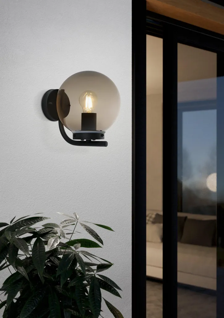 Applique extérieure étanche IP44 Eglo TAVERNA noir avec diffuseur E27 - 2