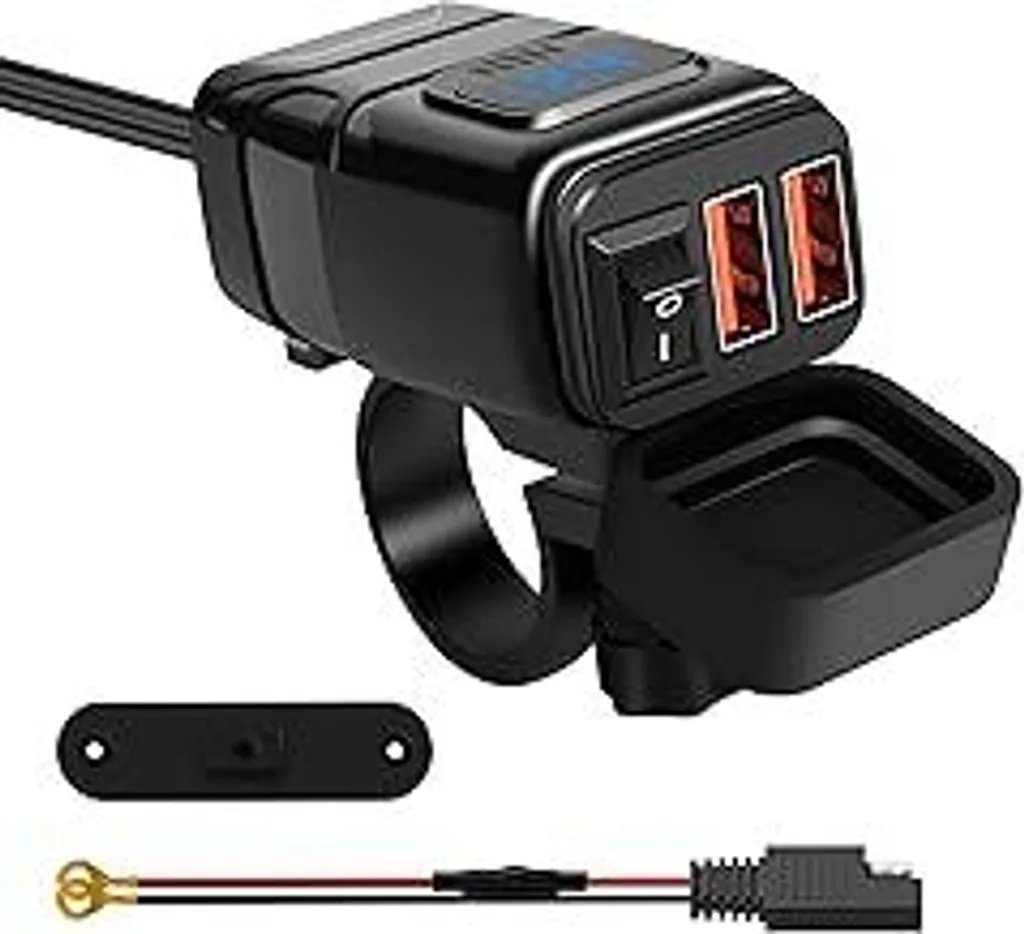 Adattatore Doppio USB Moto QC 3.0: Voltmetro Digitale e Fast Charge 12V