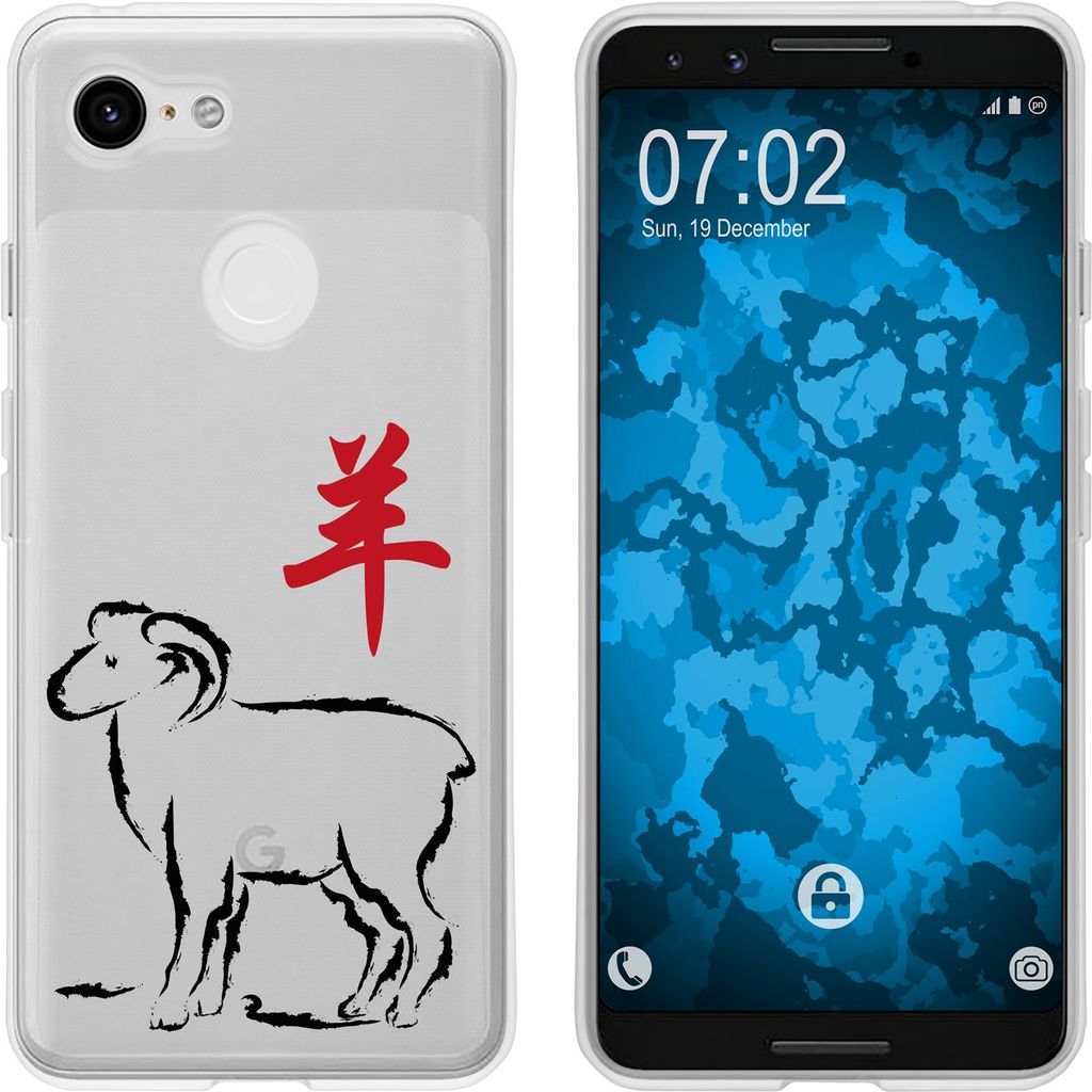 PhoneNatic Case kompatibel mit Google Pixel 3 Silikon-Hülle Tierkreis Chinesisch M8