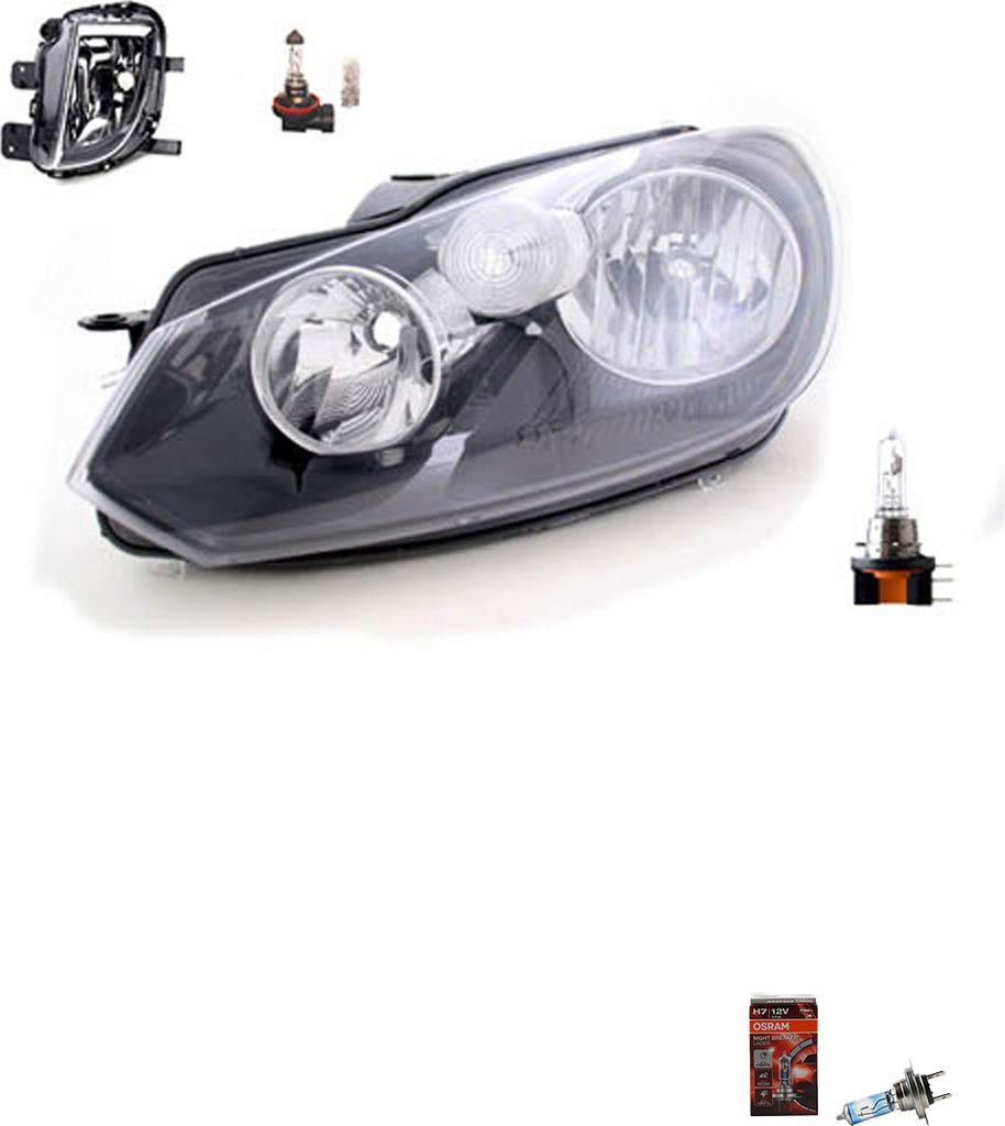 Johns, Scheinwerfer + Osram Night Breaker Laser passend für VW Golf VI 5K1 AJ5 08-135 L 5K1941005L 5K1941005E 5K1941005H 5K1941005J 5K1941005Q 5K1...