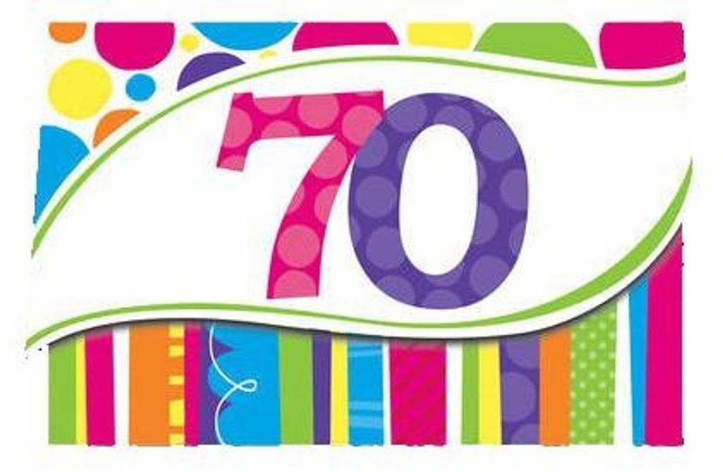 70. Geburtstag 8 Einladungskarten Produktbild 