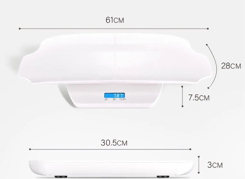 Pèse-bébé de type split haute précision avec fonction tare et écran LCD bleu