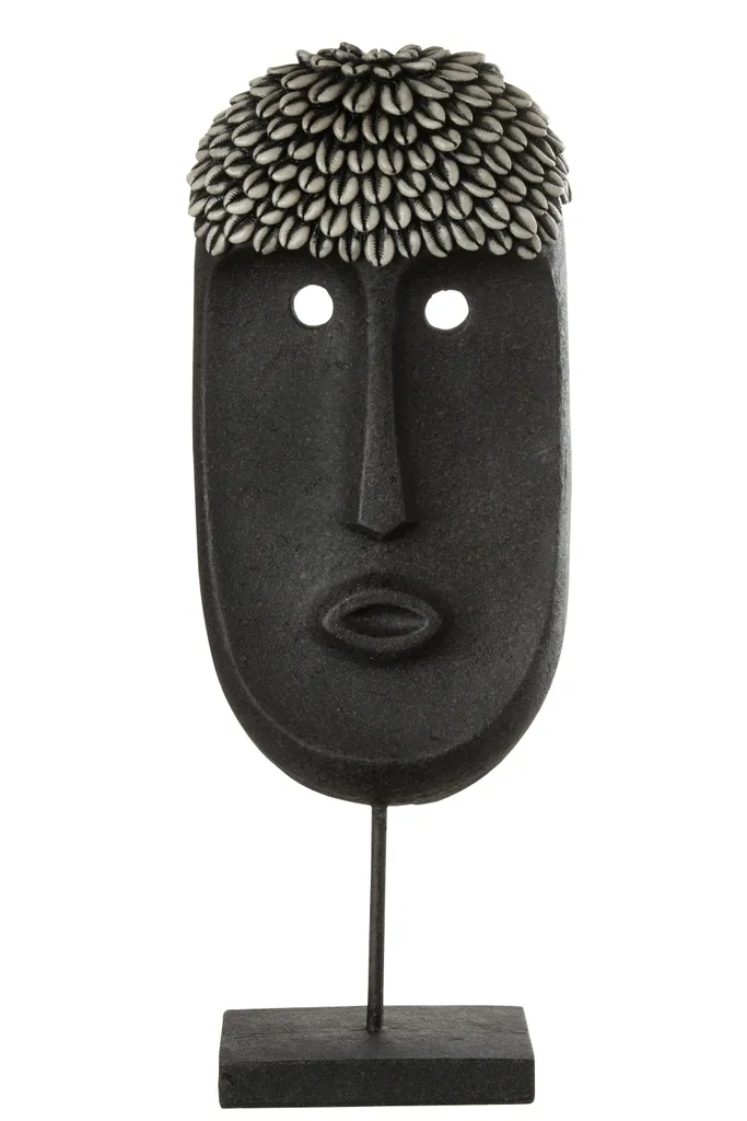 Décoration Visage Ethnique Noire J-Line : Personnalisez un Intérieur Vide