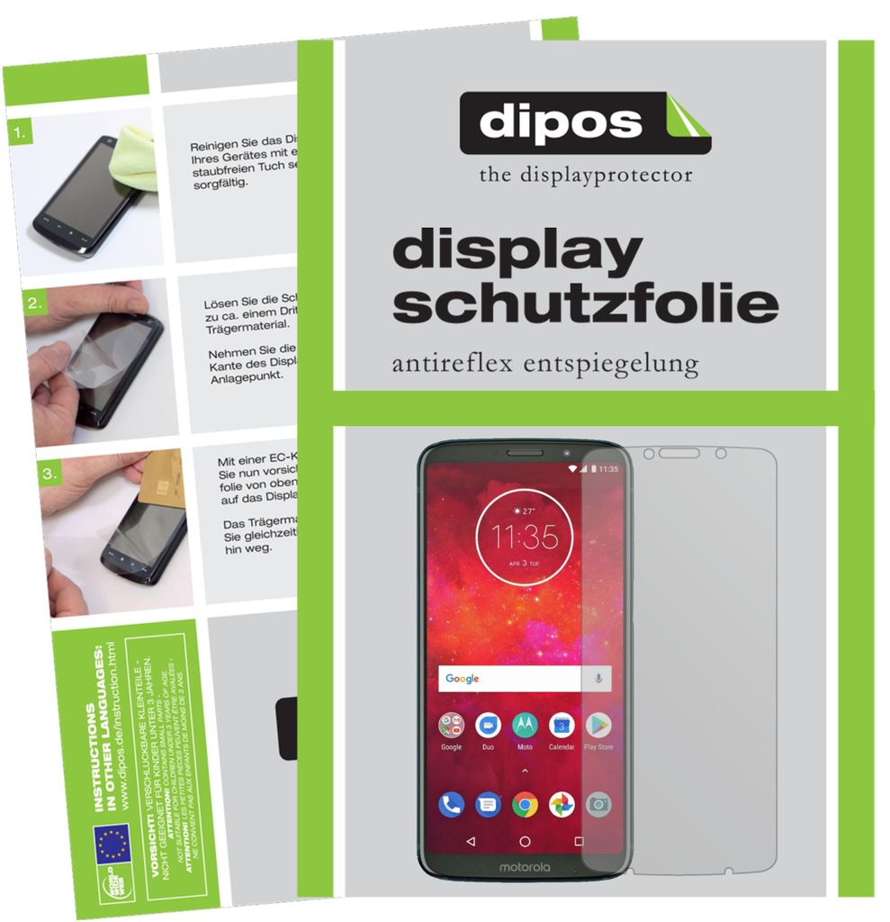 2x Schutzfolie für Motorola Moto Z3 Play matt Displayschutzfolie Folie Display