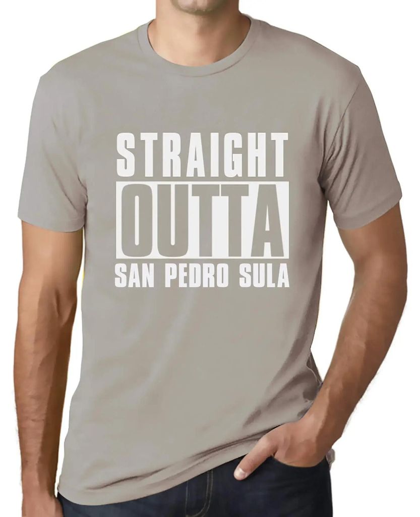 Herren Grafik T-Shirt Straight Outta San Pedro Sula Öko-Verantwortlich Vintage Jahrgang Kurzarm Lustige Druck Geburtstag Geschenk Mann