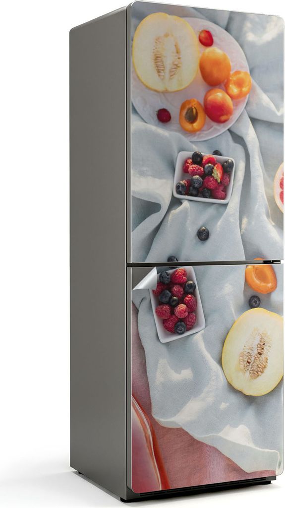 Pfauenfedern im Detail – Kühlschrank Aufkleber – Klebefolie Kühlschrank – Kühlschrank Nachbildung – Kühlschrankfolie selbstklebend – ...