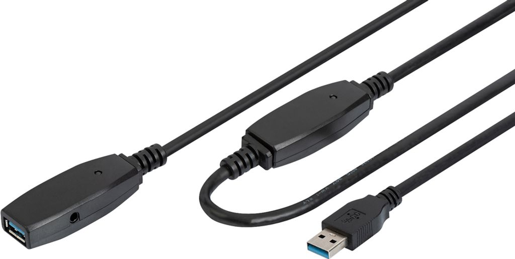 DIGITUS Aktives USB 3.0 Verlängerungskabel 5,0 m schwarz