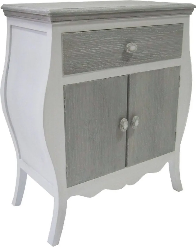 Commode Vintage avec Rangement 2 Portes et Tiroir Finition Bois Patiné