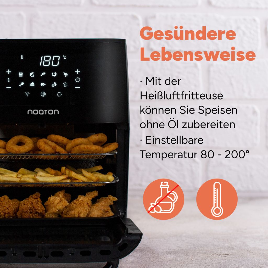 Noaton A120 Ultra Pro Heißluftfritteuse 12L, ohne Öl, Produktbild 7