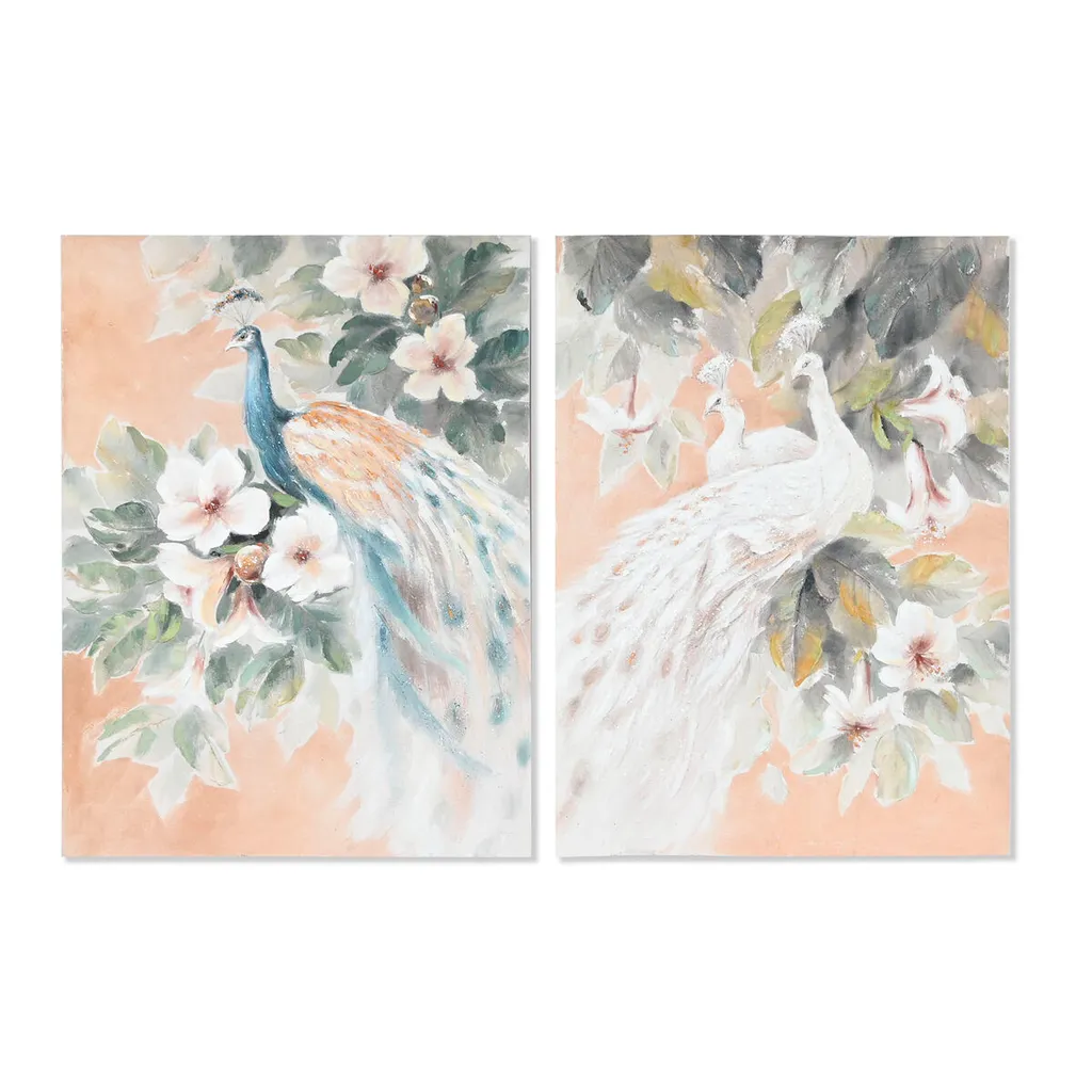 Décoration Murale Tropicale : Set de 2 Grands Tableaux 90 x 120 cm Vert