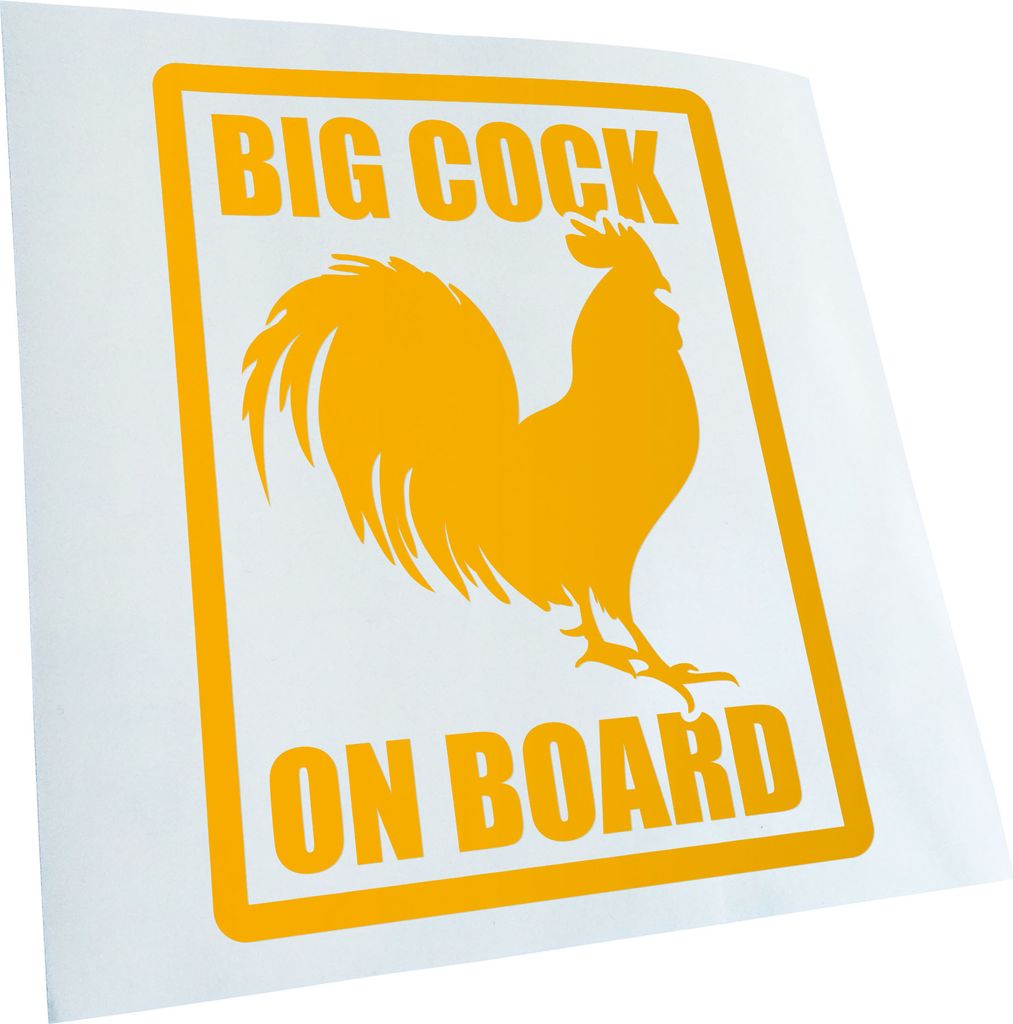 Kiwistar - Autoaufkleber - Big Cock on board - Gelb - 60x46cm - Aufkleber für Auto, Laptop, Fahrrad, LKW, Motorrad mehrfarbig JDM Decal Racing