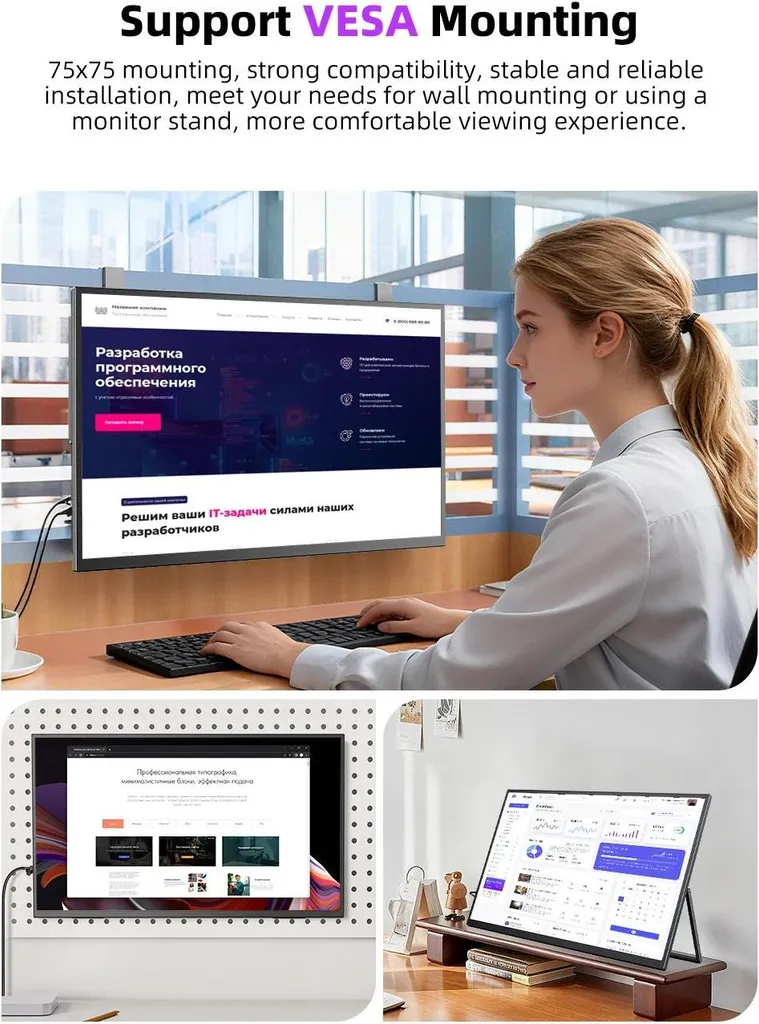 Second écran portable QHD 22" IPS pour télétravail - Noir - 10