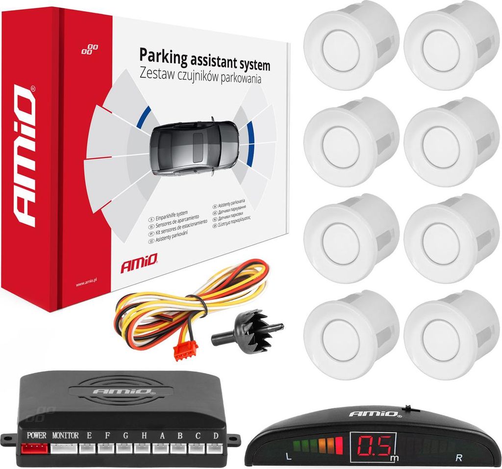 AMiO Parking assistant LED 8 capteurs blanc Image du produit 