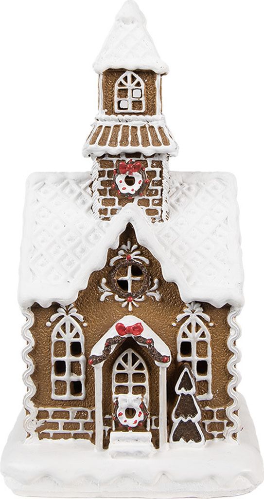 Clayre & Eef Domek z piernika z diodą LED 13x11x25 cm Zdjęcie produktu 
