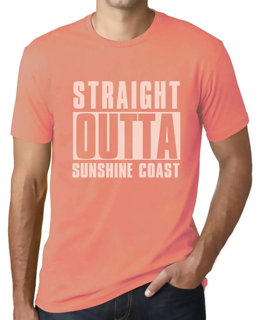 Herren Grafik T-Shirt Direkt an der Sonnenküste – Straight Outta Sunshine Coast – Öko-Verantwortlich Vintage Jahrgang Kurzarm Lustige Druck G...