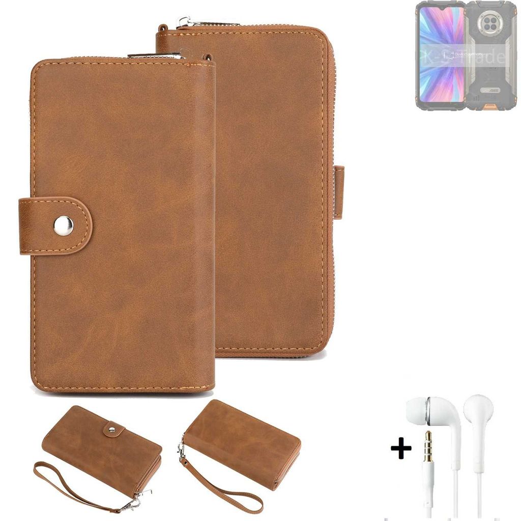 K-S-Trade 2in1 Handyhülle kompatibel mit Doogee S96 GT + Kopfhörer Schutzhülle & Portemonnee Schutzhülle Tasche Handytasche Case Etui Geldbörse