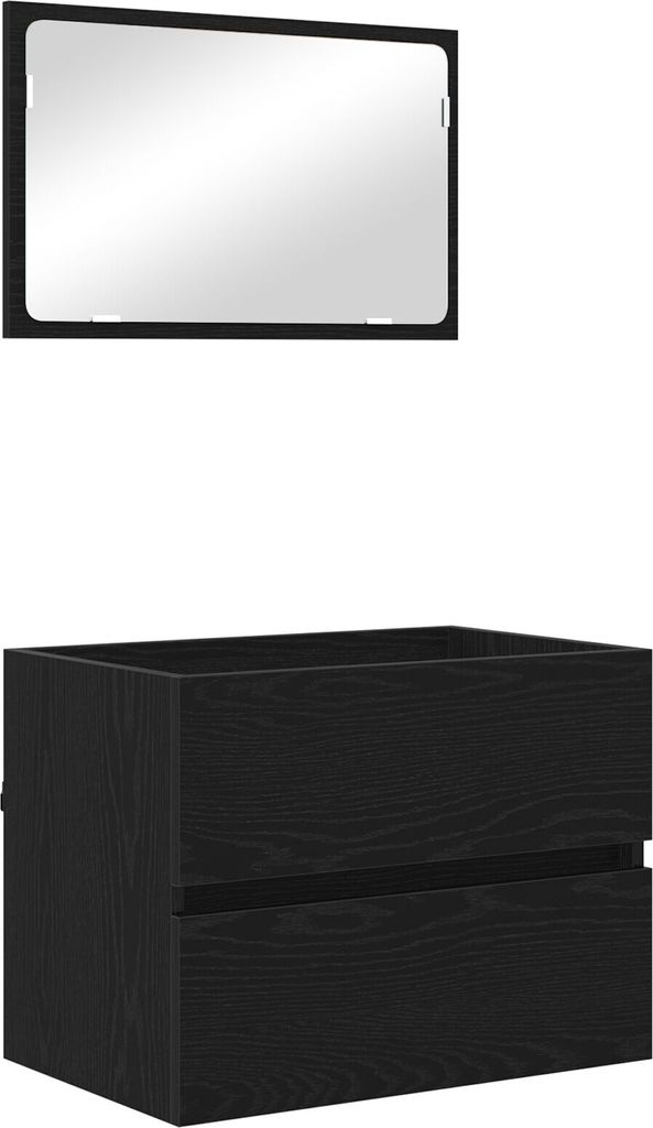 Möbel 2-teiliges Badezimmermöbel Set Schwarze Eiche Holzwerkstoff - Badezimmer 875434