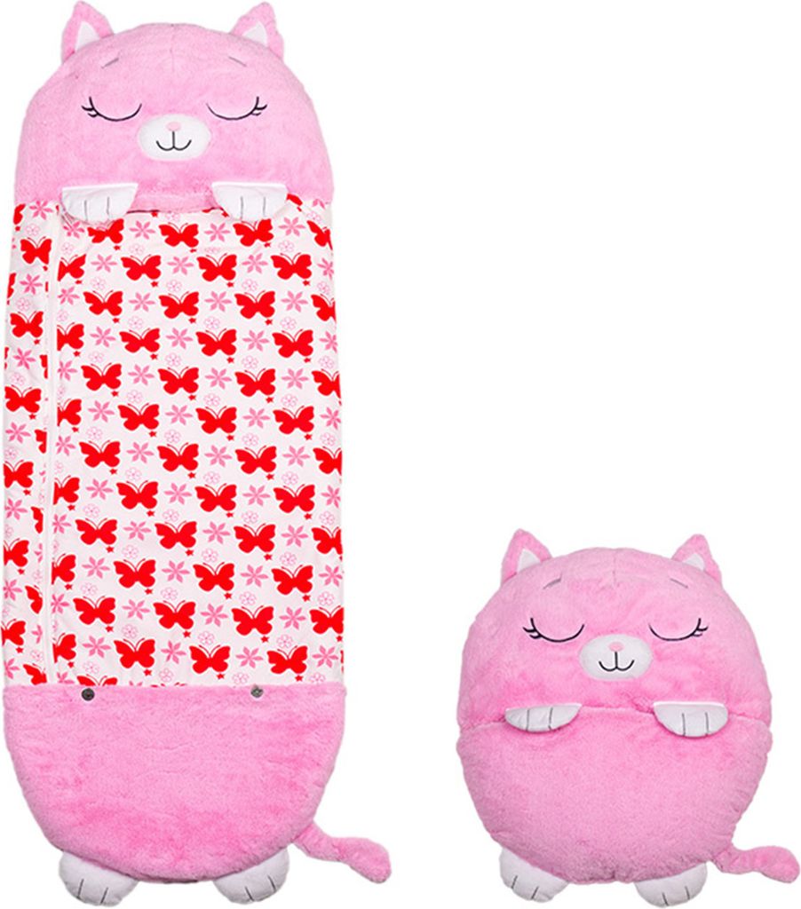 Happy Nappers Katze pink | Large 6-12 Jahre | flauschiger Produktbild 1