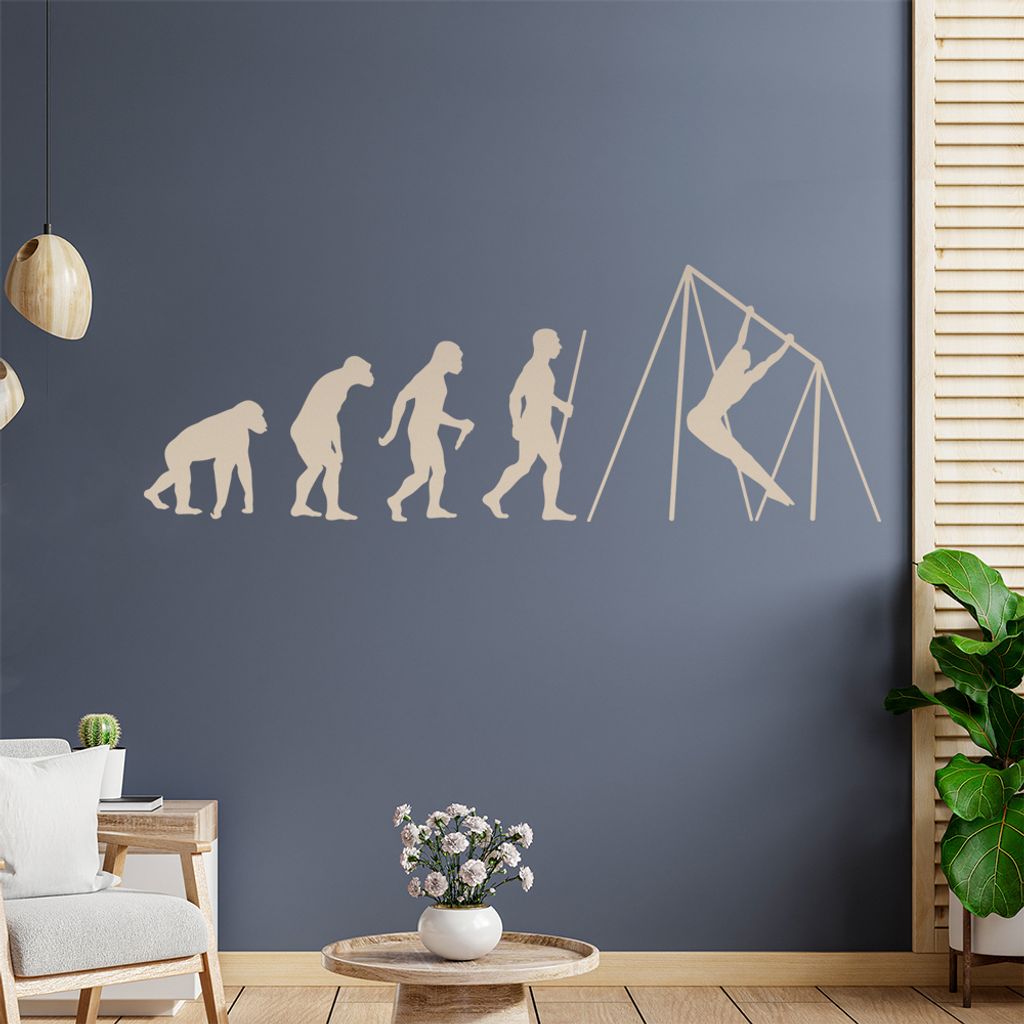 Reck Turnen Evolution Wandtattoo Wandaufkleber Wall Sticker - Dekoration, Küche, Wohnzimmer, Schlafzimmer, Badezimmer
