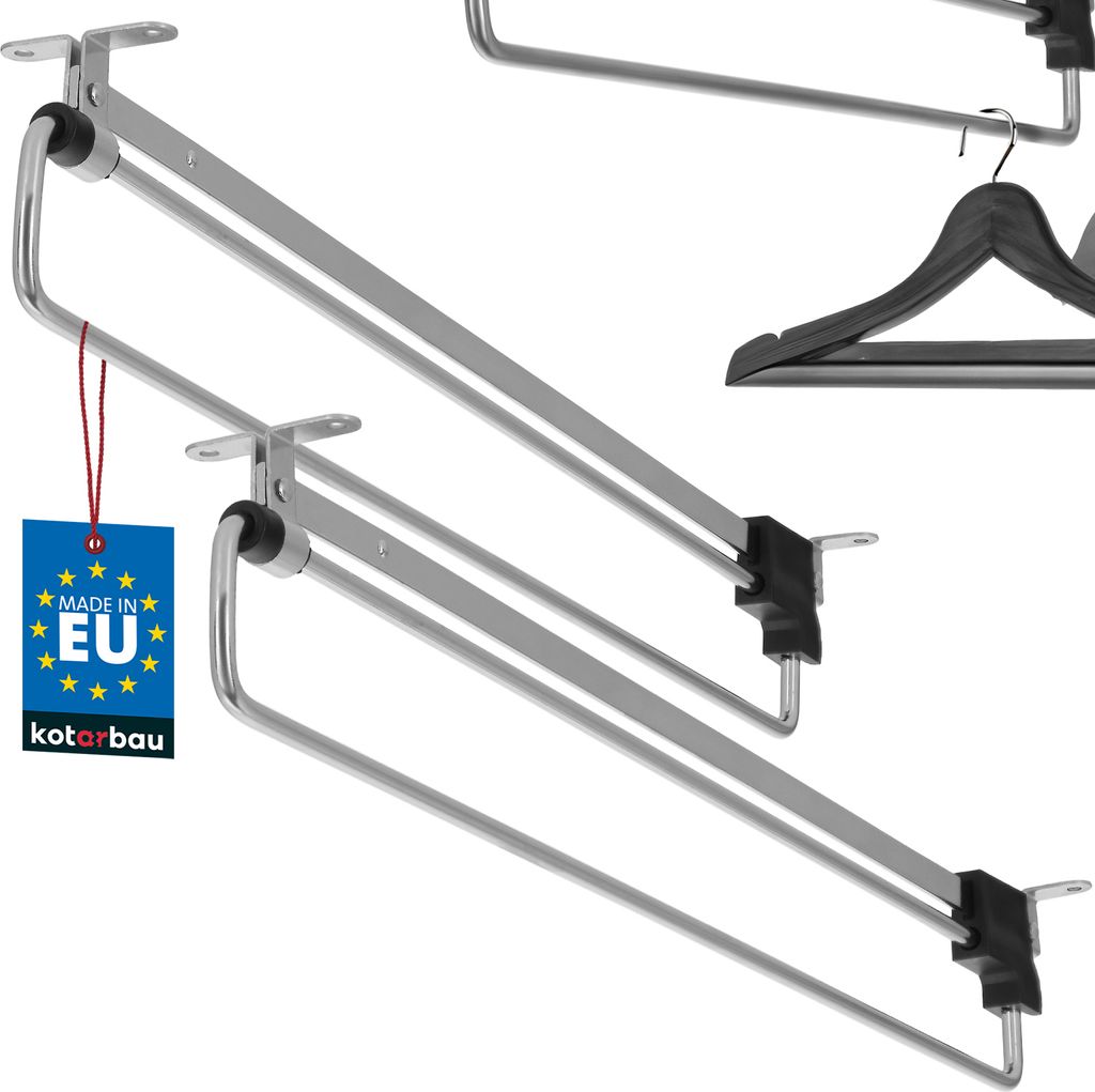 KOTARBAU 2er Set Ausziehbare Kleiderstange 450 mm für Garderobenschrank