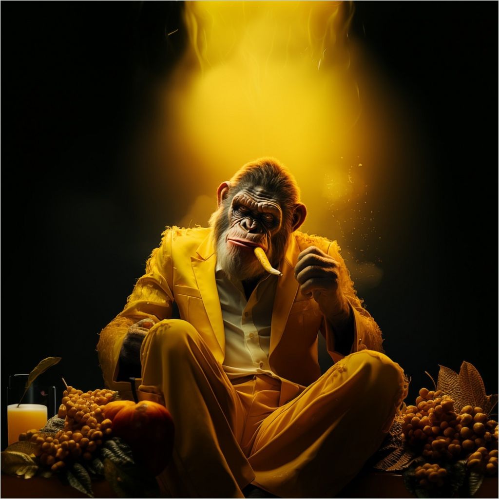 Wallario Möbeldesign - Glasplatte, Schutzplatte mit Motiv - geeignet für Ikea Lack Tisch, Größe: 55 x 55 cm, Motiv: The Boss - cooler Monkey