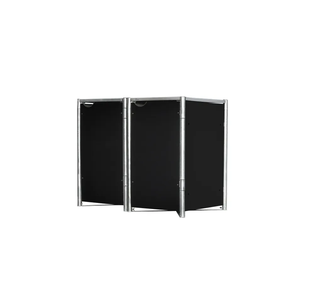 HIDE Box Cache-poubelle Métal Noir 240L, Abri Double pour Jardin 2 Pièces