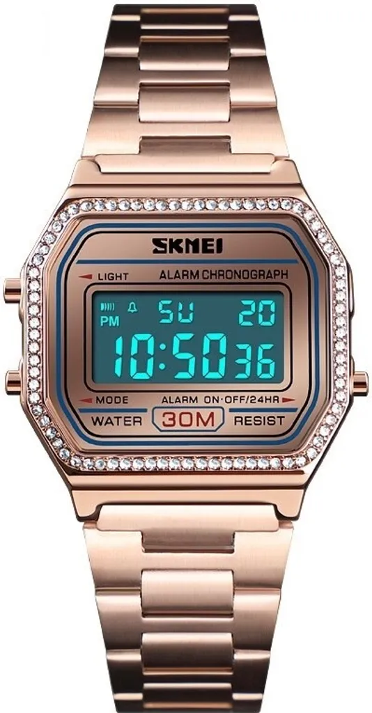 Montre Digitale Sport Chic SKMEI JU-23796 Doré Rose pour le Sport et Travail
