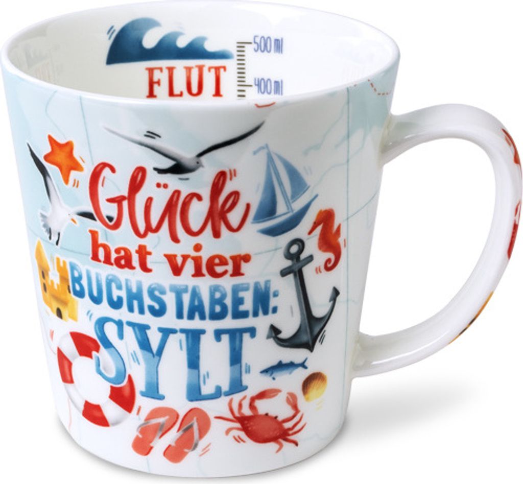 Kaffeebecher Meerglück Sylt, Kaffeetasse Tassen Teetassen Produktbild 