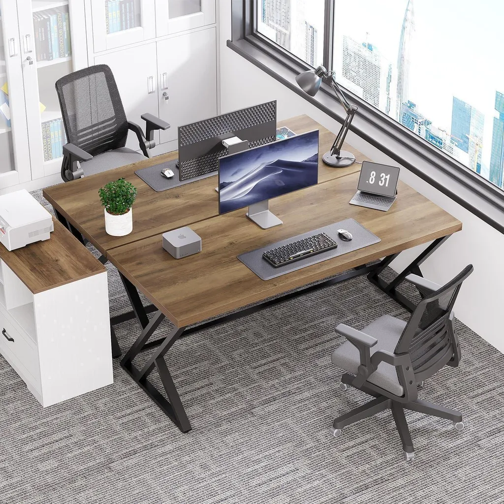 Table d'ordinateur bois Table de bureau robuste Style Campagne Chic