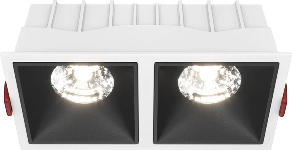 Double projecteur LED encastrable rectangulaire blanc pour intérieur