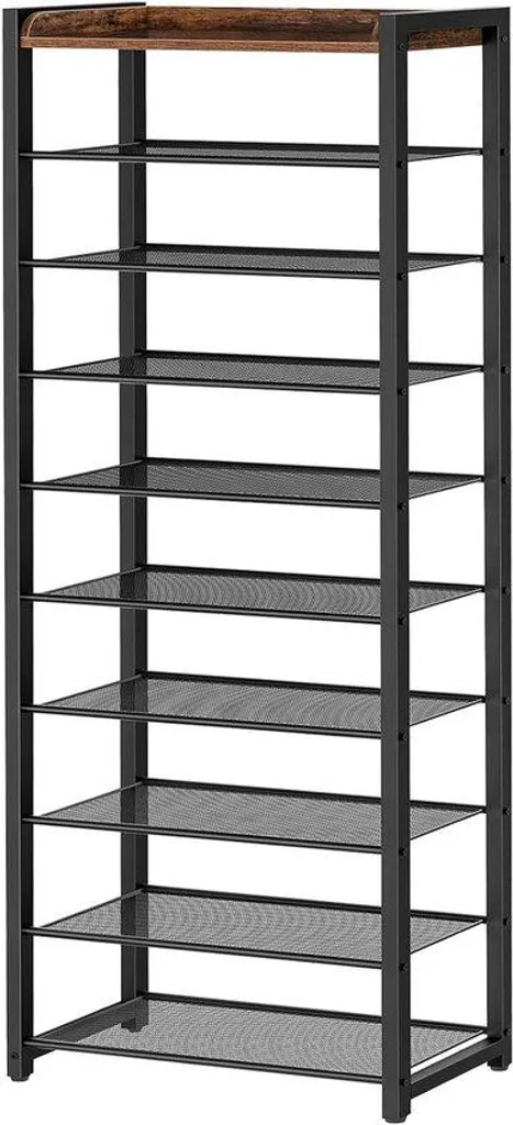 Étagère à chaussures pour entrée ou dressing 10 niveaux Marron et Noir