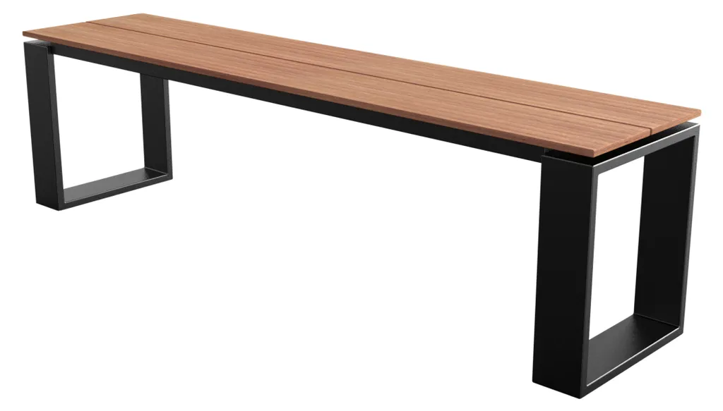 Aménagez votre extérieur avec le banc de jardin Martin noir et teck