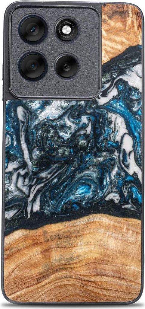 Holzhülle für Motorola Moto G56 5G, Bewood Unique Planets Erde