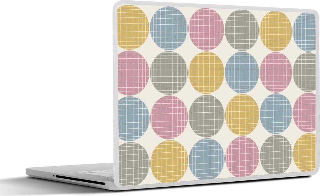 MuchoWow Laptop Aufkleber Sticker Cover Punkte - Linie - Muster 36.5x27.5 cm - Laptop-Sticker
