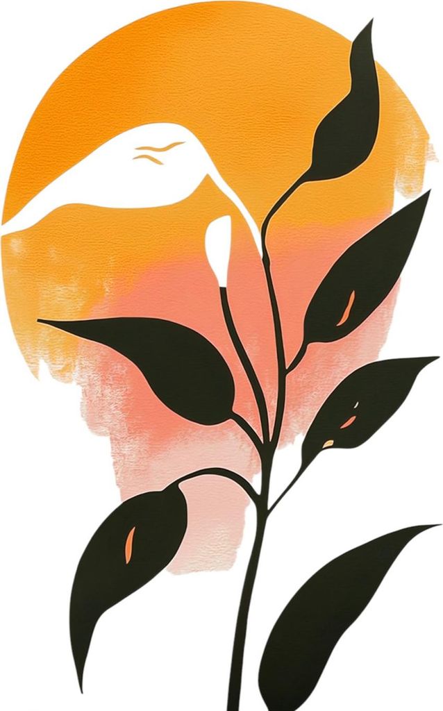 Plakat 60x80cm Minimalistischer Halbmond, Skandinavischer Stil, Boho