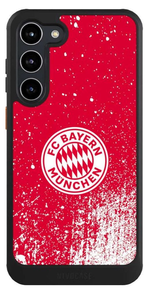 NIVOCASE Hülle für Samsung Galaxy S23+ Handyhülle NIVOcore Case Schwarz FC Bayern München FCB Offizielles Lizenzprodukt