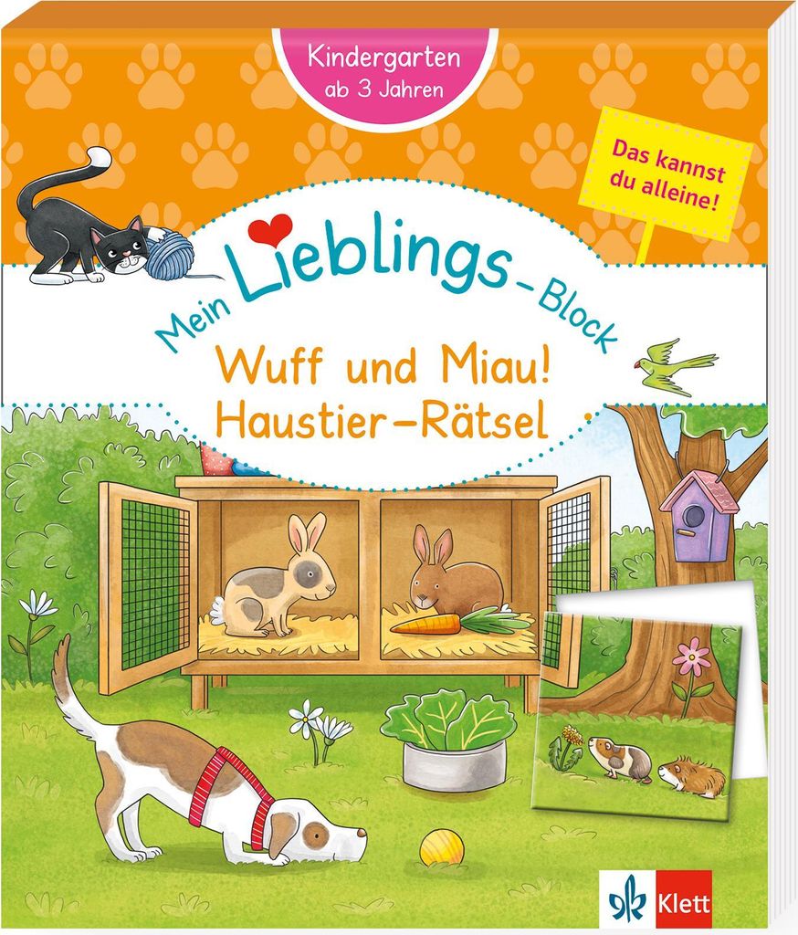 Klett Mein Lieblings-Block Wuff und Miau! Haustier-Rätsel: Kindergartenblock ab 3 Jahren