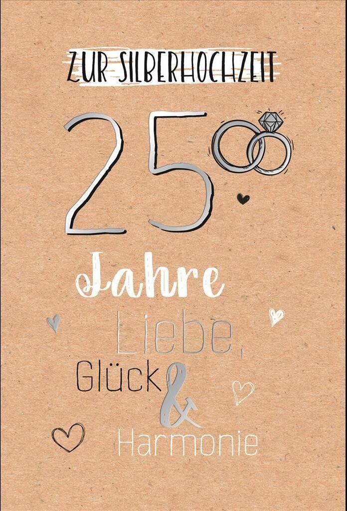 Silberhochzeit - 25. Hochzeitstag - Glückwunschkarte im Format 11,5 x